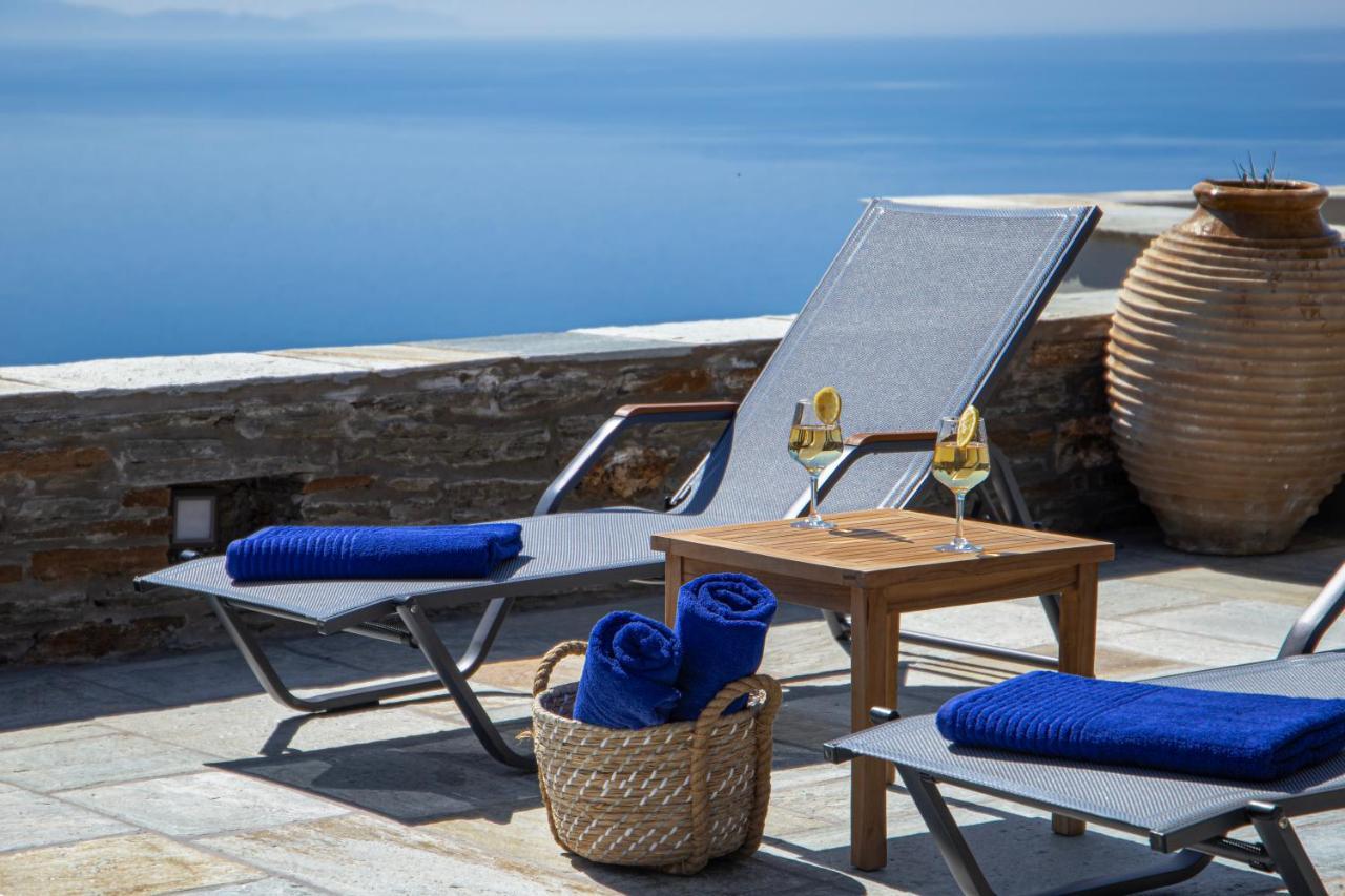 Acron Andros - Luxury Villa With Private Pool Korthio Exterior foto